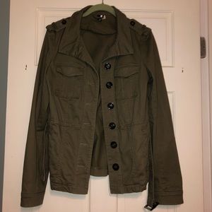 Army green button up jacket